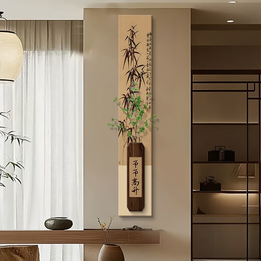 The paintings hanging on the entrance door are facing the medieval style of the new Chinese decorative paintings 2025 new Song Dynasty aesthetics BY6623+BY6624 25*145CM double-layer superimposed three-dimensional frameless painting +LE