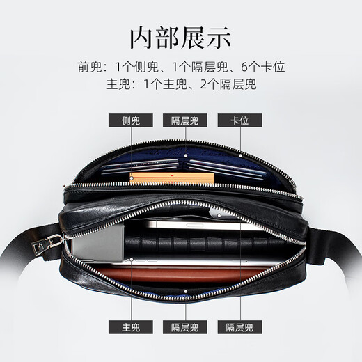 Shachi Satchi Multifunktionales Kowide Herrenbeutel Crossbody Tasche Reisependler Umhängetasche Mittlerer Tasche Chinesische Valentinstag Geschenk Schwarzer Mittelbeutel