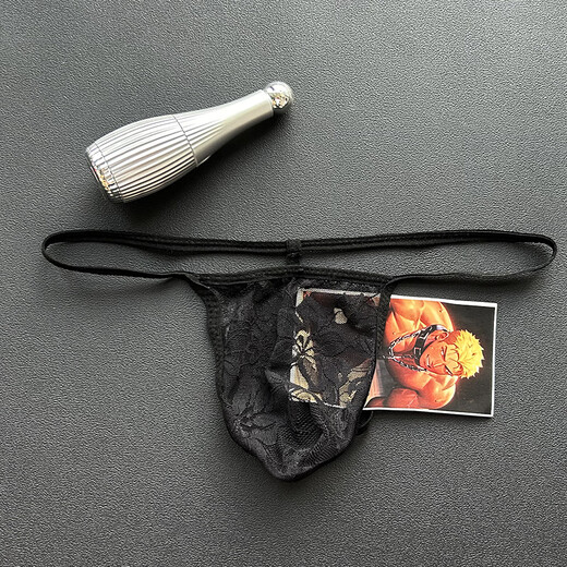 Men's lace transparent thong, comfortable, breathable, sexy, low-waisted, personalized, fashionable single underwear, 10 fitness, white, 100-170Jin Jin equals 0.5kg, inner wear