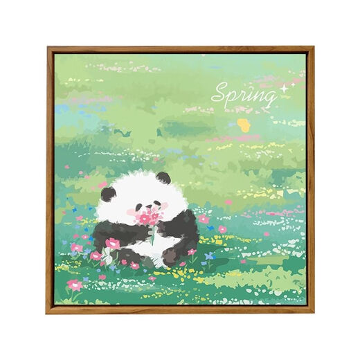 
Panda Flower Diy Filling Coloring Hand-painted Doodle Cartoon Acrylic Oil Painting Decorative Painting Hy3888 50*50cm Thick solid wood inner frame + decorative outer frame