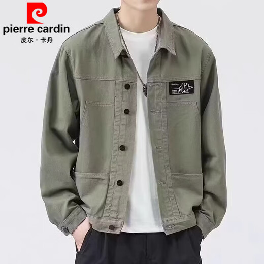 
Pierre cardin jacket men's spring and autumn 2025 new shirt lapel autumn men's work jacket early autumn jacket top upgraded version K12806 black 4XL recommended 168-190Jin [Jin equals 0.5 kg]