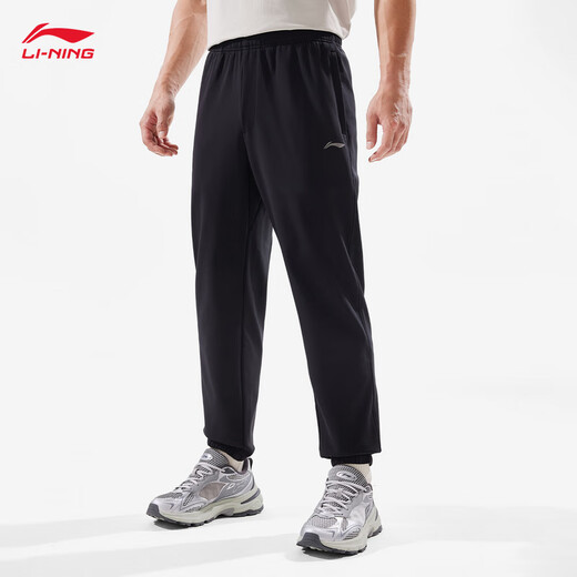 Li Ning sports trousers men's 2025 autumn and winter plus velvet warm simple casual pants AYKV727