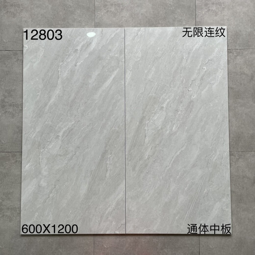 倪之尔定制客厅地板砖佛山600X1200白色灰色通体大理石地砖防滑耐磨大板 12809 600x1200mm