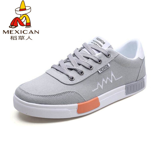
Scarecrow (MEXICAN) 2025 summer new canvas shoes men Korean style trendy men's board shoes student versatile cloth shoes breathable trendy shoes men's shoes 6636 black and white 44