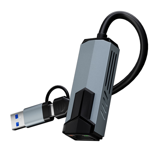 Tengfei USB/Type-C to 5G Gigabit wired network card USB to RJ45 network port converter Apple Mac notebook desktop computer external network port driver-free mobile phone tablet