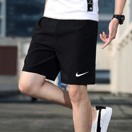 Shorts Nike (Nike), pantalons de survêtement, pantalon masculin 2025 Été Nouveau pantalon décontracté, pantalon à cinq points en vrac tissé, pantalon de basket-ball, poids DV9858-010 Black S Hauteur 155-165 Poids 100-120Jin [Jin est égal à 0,5 kg]