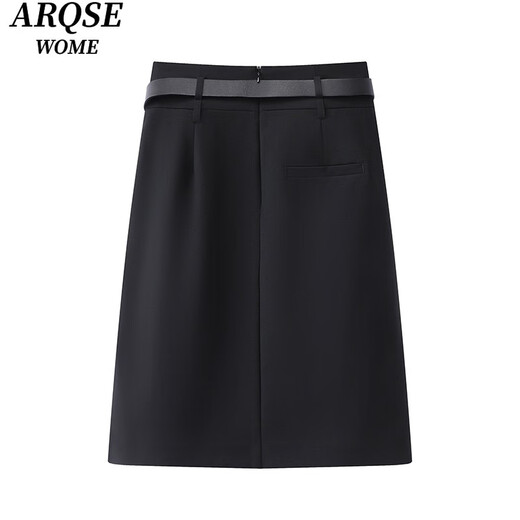 Viainos Qinenice Shiman Store Flagship Store 2025 Spring New Product A-Line Slim Slit Skirt para mujeres 3527 Black S