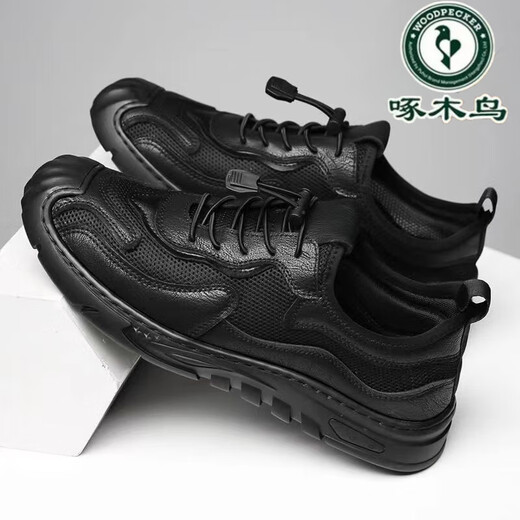Sandalias de carpintero de carpintería para hombres Summer 2025 Nuevos zapatos de malla de malla Cuerpo de cuero de cuero genuino para hombres zapatos de senderos al aire libre transpirables 6628 marrón [colección y compra de envío prioritario] 40