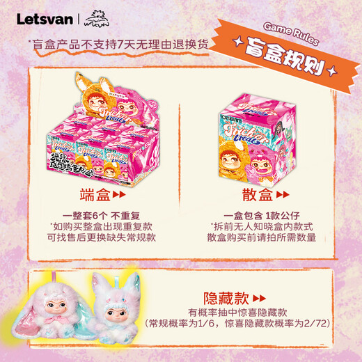 Miniso (Miniso) Wakuku Wowkuku Fox Rabbit Trick and Treat Diary Blind Box Fig