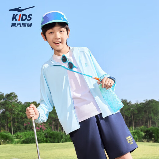 Hongxing Erke children's clothing children's sun protection clothing summer new style parent-child clothing for boys and girls windproof and UV protection upf80+ feather blue 120