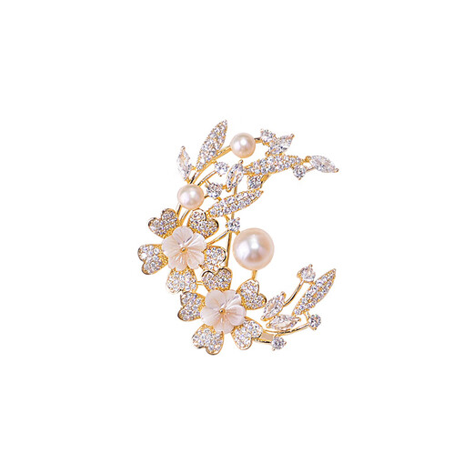 Xiaomi Star Laurel Goddess Brooch Elegant Temperament Pin Pearl Chic Cherry Blossom Accessories Jacket Coat Neck Decoration Laurel Gold