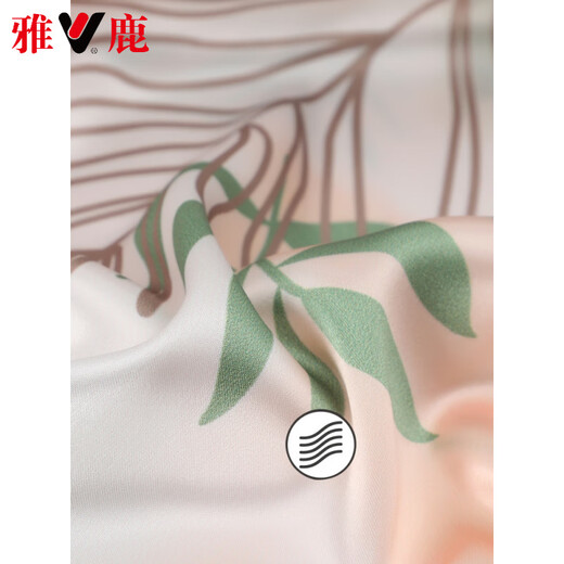 雅鹿高档2025年真丝睡裙女款夏季缎面短袖性感家居服宽松薄款可外穿 白橡色 9923 M 160
