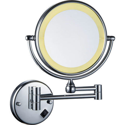 LED light fill light mirror folding dressing and beauty mirror cosmetic mirror bathroom 3 times magnification mirror portable high-definition chrome-plated concealed/surface mounted