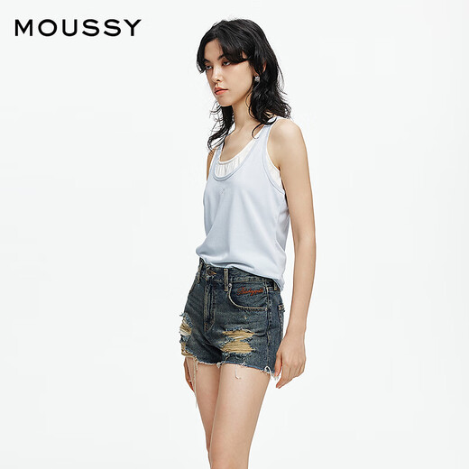 moussy x STUDIOWEAR2025夏季新品两件套简约款背心028ISA80-3881 111浅蓝色 M