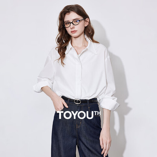 Chuyu trendy fashion shirt women's top 2025 dopamine high-end sense of age reduction and stylish commuting shirt white S