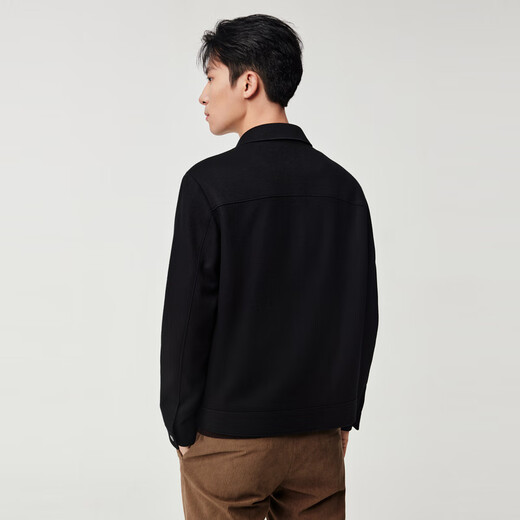 Jiumu King Warm-locking and cold-proof shopping mall same style jacket men's 30% sheep wool 25 new autumn woolen jacket top slim version + jet black + CJX2550612 L 175/96A (50)