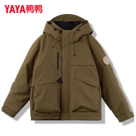 Yaya (YAYA) down jacket men's short 2025 winter new casual thickened couple student cold-proof warm fashion jacket YX black L /175