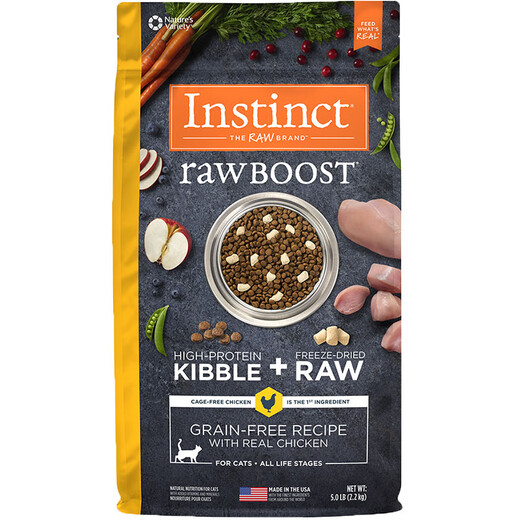 INSTINCT Bailey Fresh Healthy Ideal Body Low Calorie Low Fat Weight Control Grain-Free Chicken Freeze-dried into Whole Cat Food for Kittens Fresh Freeze-dried Chicken 10 lbs (After 25 Years) 0g Double Label Anti-Counterfeiting