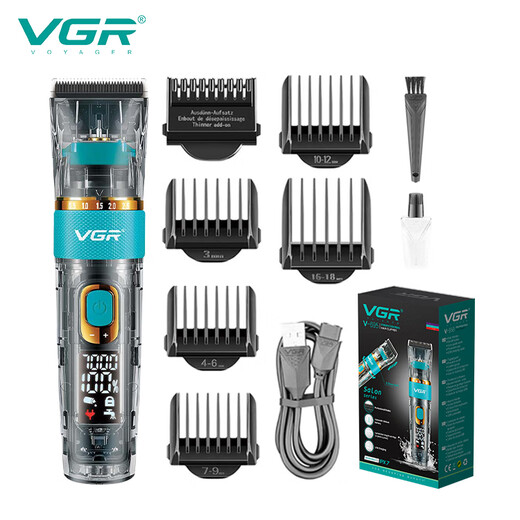 VGR695 Transparent Oil Head Electric Push Clipper Professionelles Ganzkörper wasserdichtes Haar Clipper High-Power Electric Push Clipper Spezial