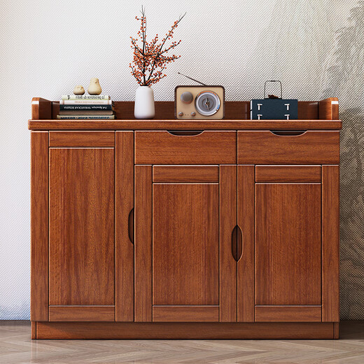 Yuemu Journey all-solid wood shoe cabinet home entrance entrance cabinet storage cabinet integrated wall-mounted economical large-capacity storage cabinet 3-door shoe cabinet