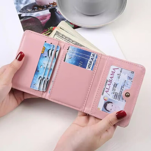 Neue kleine Frauen kleine Tasche mit drei Falten einfacher Falten und frischem Mini-Kartenbeutel-Karten-Bag-Blue-1-Stück Keine Spezifikationen