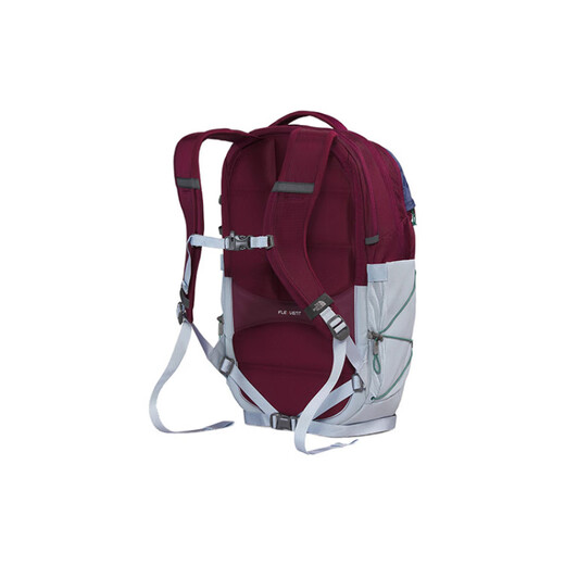 北面（The North Face）品牌Logo再生尼龙背包双肩包女款酒红色拼深蓝色 酒红色/深蓝色