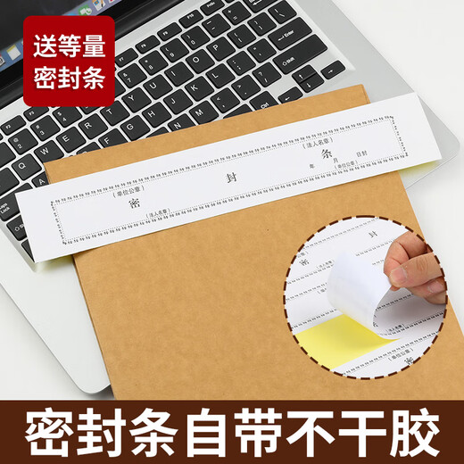 Quanxin Quanxin A4 BID Special File Bag importiert Holz Zellstoffausschreibungsbeutel Kraftpapierpapierbeutel 5 cm 10 Packungen mit gleicher Menge an Dichtstreifen 6168