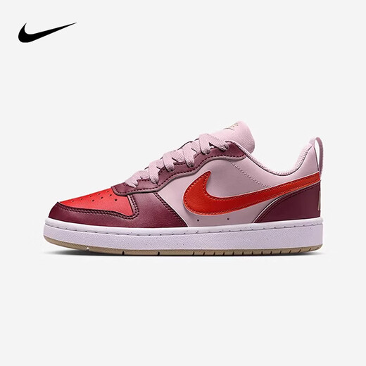 NIKE Nike men's and women's casual sneakers COURT BOROUGH children's sports shoes fashionable white shoes for teenagers and older children