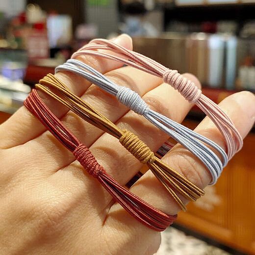 Adult hair rope four-in-one basic hair tie rubber band simple hair tie ponytail hair rope student hair accessories four-in-one head rope 10 pieces mixed color
