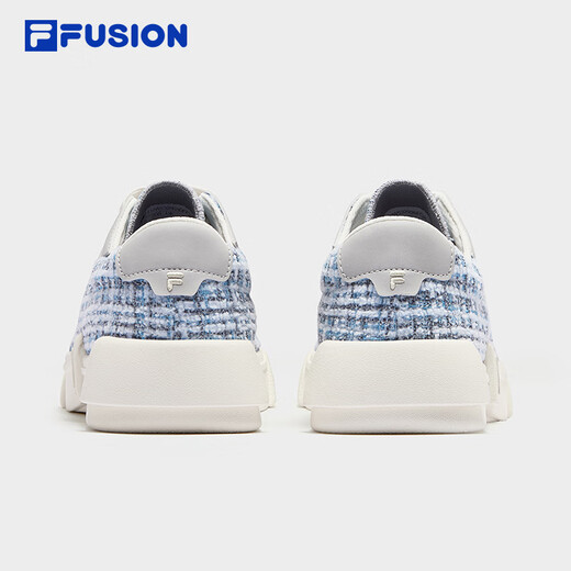 
FILAFUSION FilaFUSION Canvas Shoes Small Flavor Women's Shoes 2025 Autumn New Checked Spliced Board Shoes Quiet Gray/Milky White-QA 37.5