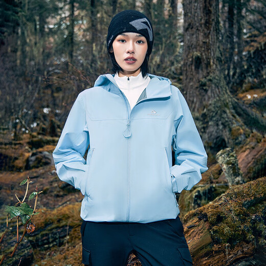 拓路者朱雀PRO防风防水户外运动冲锋衣女春秋防风高透气外套情侣登山服 女-玄黑色 S