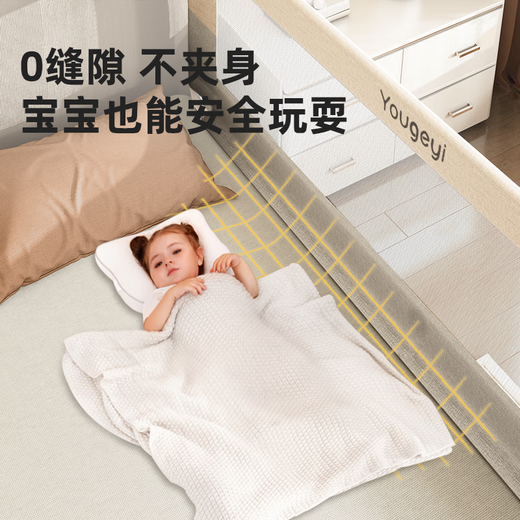 床围栏婴儿床上宝宝防摔床围挡安全护栏儿童床护栏床上床边挡板 Y款上下拼灰/ 三面装 1.8*1+2.0*2