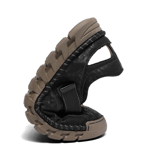 Herren Sandalen 2025 Sommer Mode Casual Sandals Leichte atmungsaktive, coole, ein Fuß-pohring-Strand Sandalen Pantoffeln Rotbraun [Mikrofaserleder A677] 39