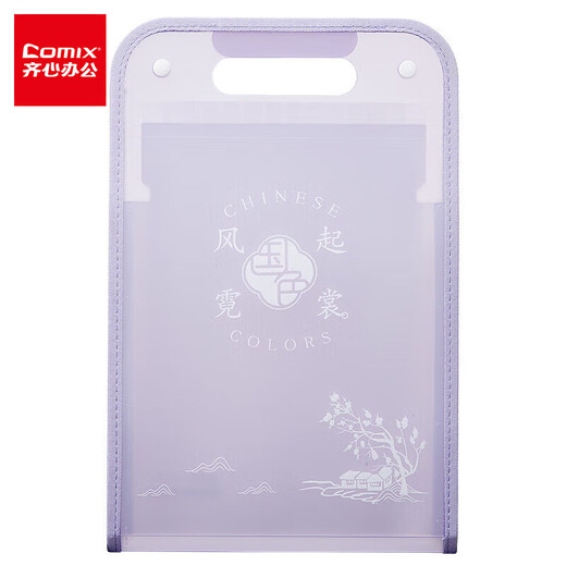 齐心（COMIX） A1490 RAY立式伸缩风琴包 MFA6187竖式风琴包 13格 竖式 13格 紫色-MFA6187