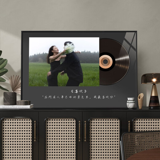 Marco de fotos de música de aleación de aluminio con fotos lavadas hechas en una mesa personalización diy pareja fotos de boda decoración de la mesa de registro aleación de aluminio blanco las imágenes se pueden personalizar 12 pulgadas (20 * 30 cm)