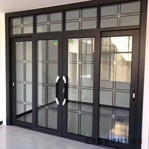 Meikejie customized kitchen balcony living room narrow frame sliding door hollow door double glass door partition titanium magnesium alloy door champagne gold 1.0