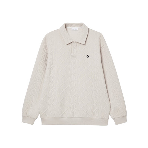 JACK&JONES 25 new autumn men's loose textured lapel top sports casual sweatshirt men's long-sleeved bottoming shirt A00 moonlight gray M 175