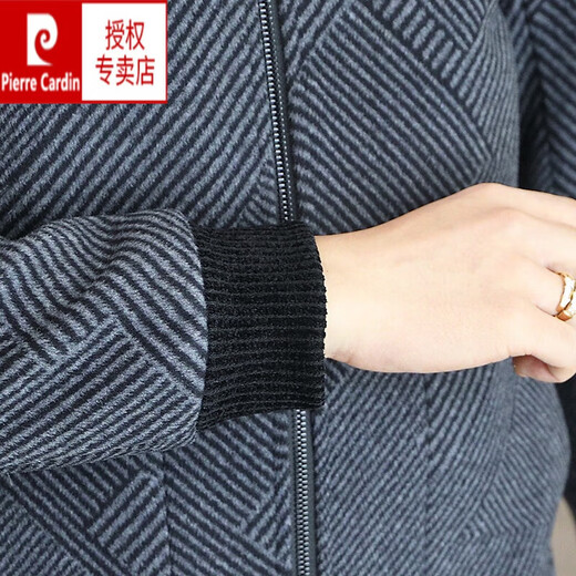 Pierre Cardin Winter mit mittlerer Wolljacke mit mittlerer Wolle für Männer großer Reverendung verdickter Baumwoll warm warmes Wollwolle oben grau A856 XL 180