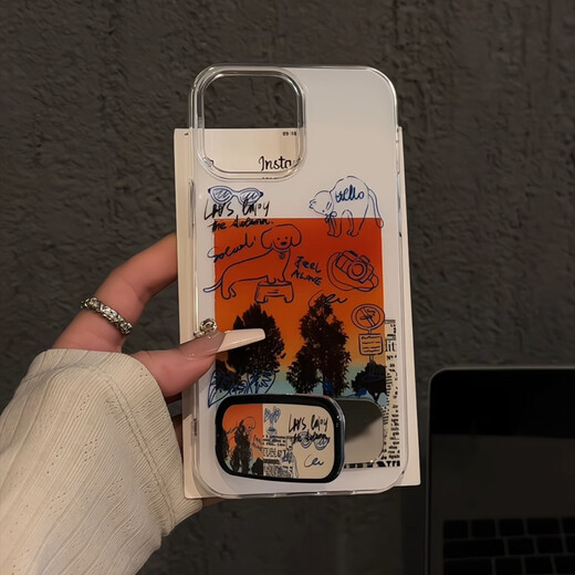 
Zhisong ins illustration graffiti lines suitable for Apple 16promax double-layer IMD mobile phone case iPhone 15 cute small GH9194ins illustration graffiti lines + j369 paint iPhone 11