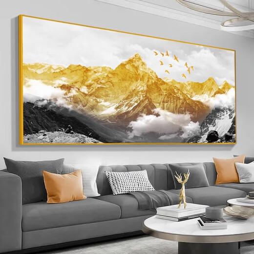 Zoci zurück gegen Jinshan Wanddekoration Malerei Wohnzimmer High-End-Atmosphäre Rizhao Jinshan Wohnzimmer Sofa Hintergrund Wand Landschaftsmalerei