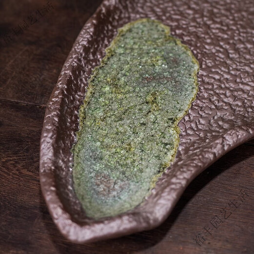 吸水石盆苔藓吸水石盆器盆景盆长方形菖蒲假山上水石水培紫砂陶瓷 盆景盆2677