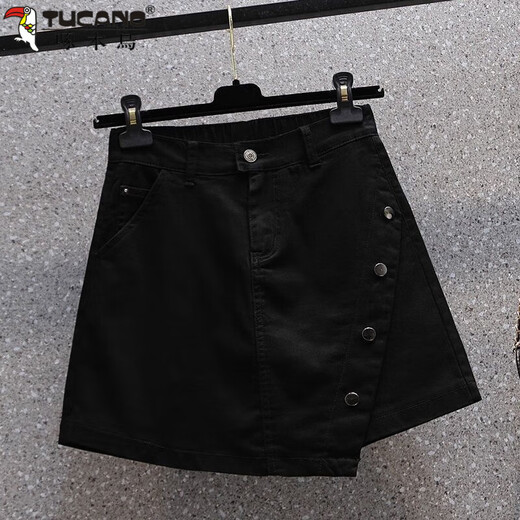 Woodpecker (Tucano) 2025 pantalon et jupes minces d'été pour les femmes Version européenne décontractée lâche denim polyvalent les jupes courtes hautes hautes taille largeur A-line aire blanche tendance e 9207 m 100jin [Jin équivaut à 0,5 kg] -110jin [Jin est égal à 0,5 kg]