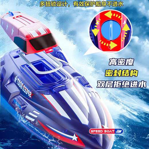 Live stone high speed remote control boat children's toy launchable boat model water remote control speed boat toy super high horsepower long endurance high speed boat dual battery 30 minutes + colorful lights + gift box yacht boy birthday gift