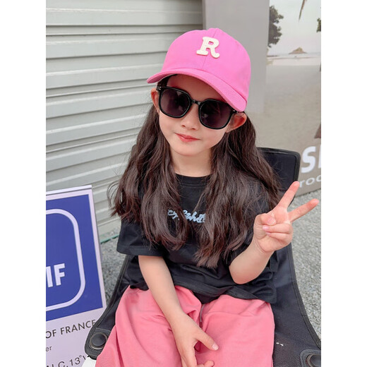 Ultraman Children's Hat Spring and Autumn R Letters 2025 New Baseball Cap Boy Baby Fashion Baseball Cap Sun Hat 2# Rose Red Mesh Breathable Model 2-15 Years Old All Size