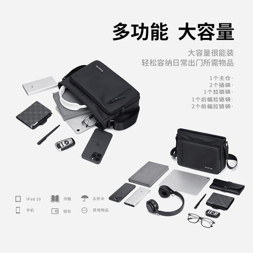 Bolso de hombro de Golf (GOLF), bolso cruzado informal para hombre, bolso para teléfono móvil con múltiples compartimentos para ipad, bolso ligero repelente al agua para hombres de negocios para ir al trabajo