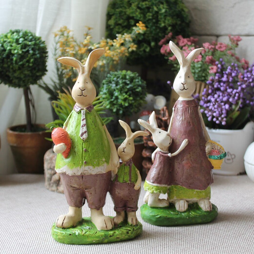
Wei Xun American pastoral style home decoration ornaments rabbit TV wine cabinet decoration resin birthday gift A7-15919