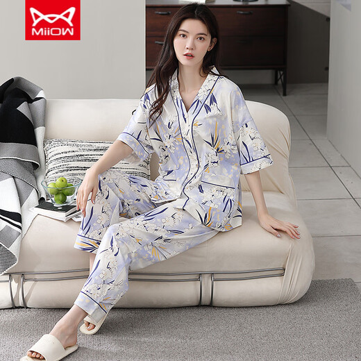 Catman (Miiow) Pure Cotton Pajamas для женщин весной и летним брюками с коротки