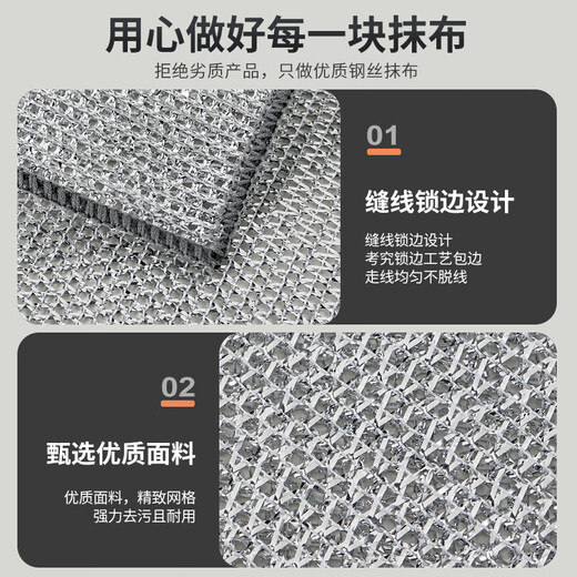 TYZAYR Japanese steel wire dishcloth, steel wire ball rag, kitchen special metal wire cleaning cloth, double-sided silver wire imitation steel, high quality thickened double layer, 20 pieces, 20*20cm