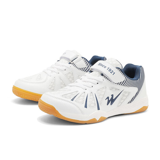 
Double Star Badminton Shoes Children's 6-13-year-old boys and girls' professional mesh breathable competition sports shoes for youth table tennis shoes white and blue 36