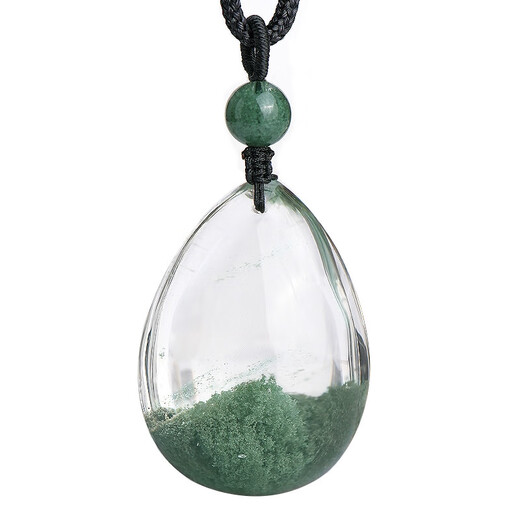 Natural Ghost Ghost colgante brasileño Material mineral antiguo Tesoro Pirámide Pirámide Verde Ghost Neck Refining Certificado de colgante 13794 Fuente rica